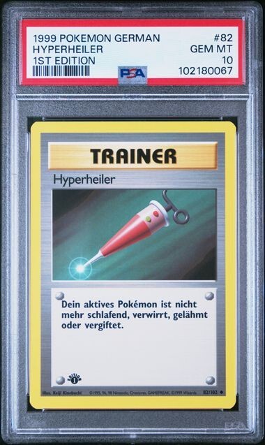 PSA 10 Hyper Heiler Full Heal 82 Base Set German 1st Edition Pokemon Gem Mint