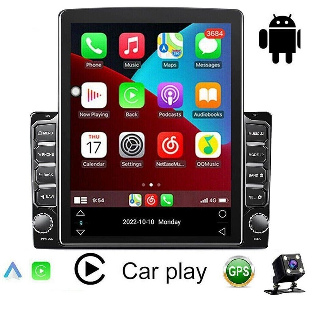 9.7 Inch 2DIN Android 13 Car Stereo with GPS WiFi CarPlay Android Auto and Backup Camera