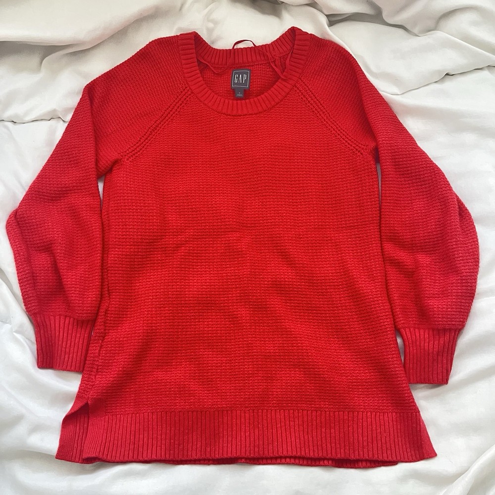 Gap Knit Wool Blend Jumper Sweater Men's Red Long Sleeves Size Medium