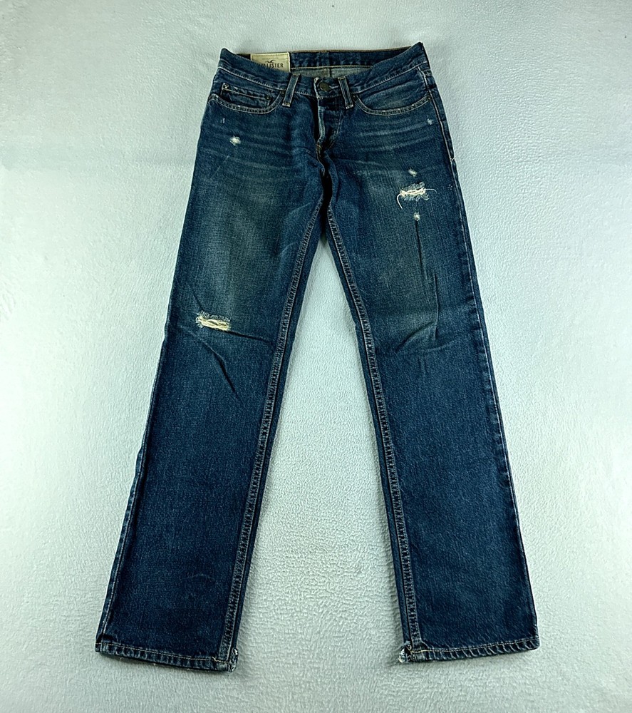 Hollister Straight Fit Blue Tag Mens Jeans 29x30 28x31 Button Fly Denim