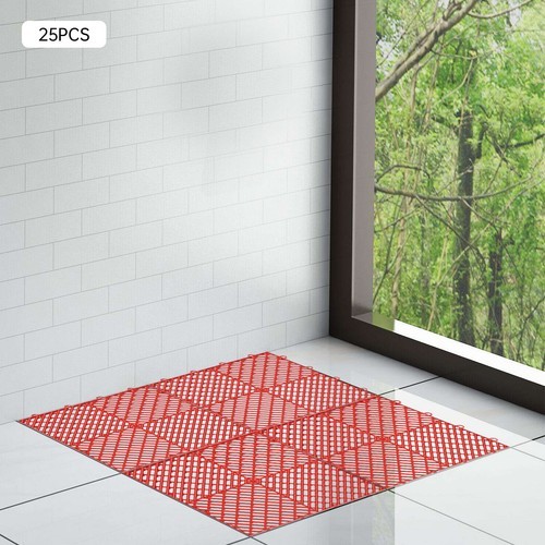 25PCS 12x12 Interlocking Deck Tiles for Pool Patio Bathroom Garage Flooring