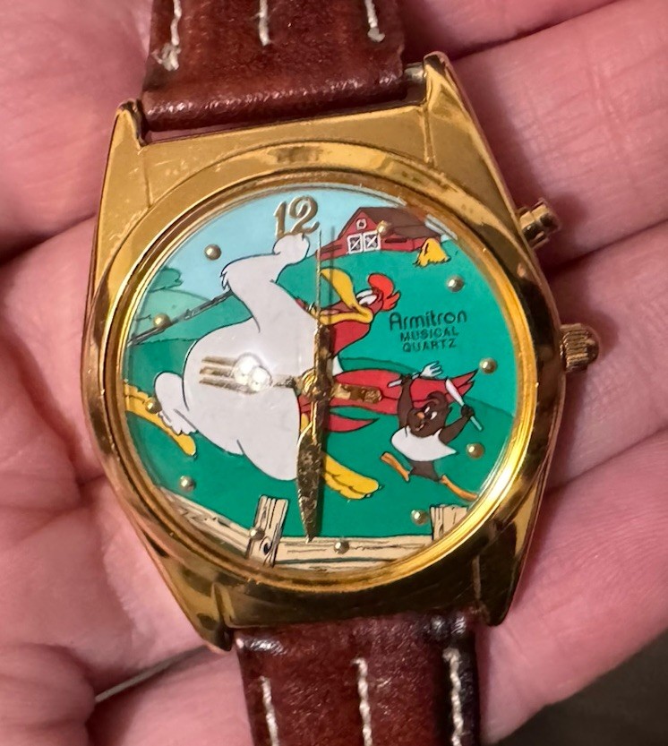 Vintage Armitron Looney Tunes Foghorn Leghorn Musical Quartz Watch Works