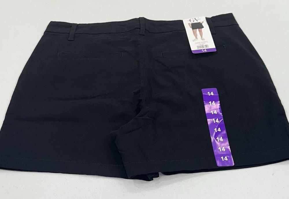 Gloria Vanderbilt Women's Chino Shorts, Black, Size 14