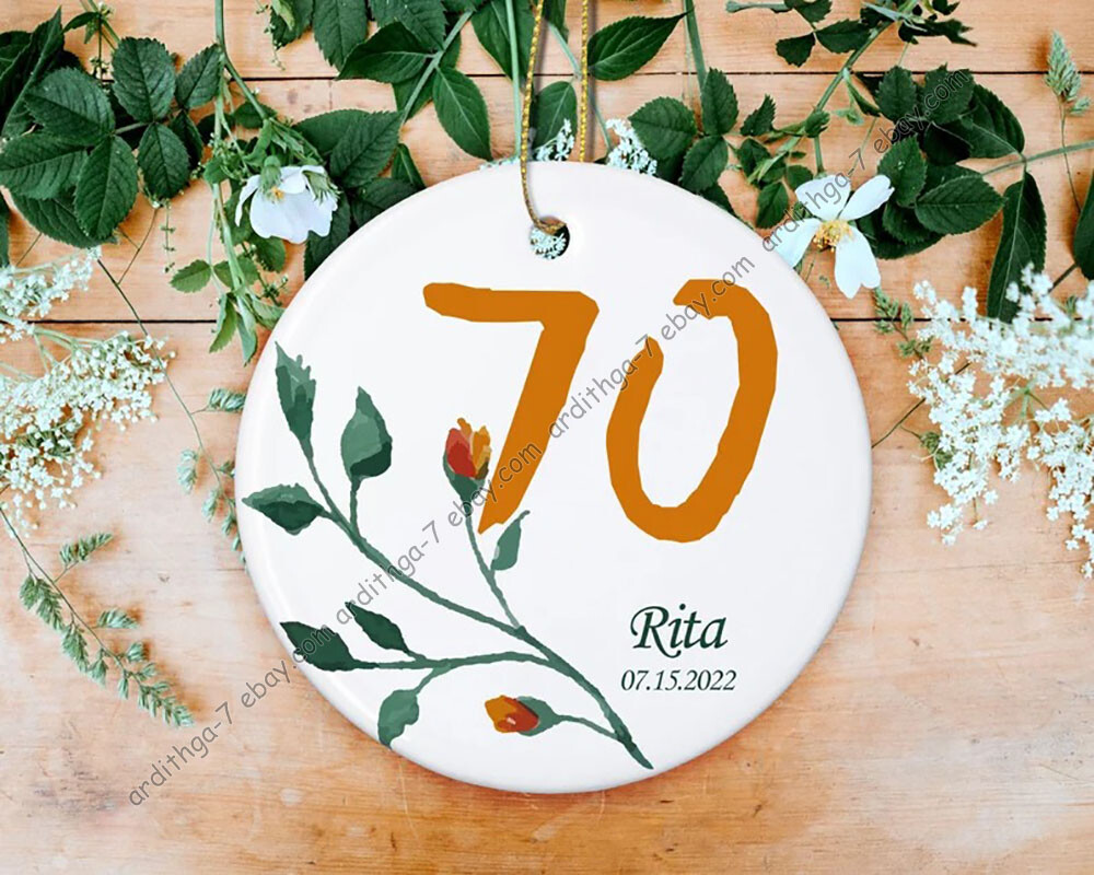 Personalized 70 Birthday Ornament, Custom Name and Age Ornament, Gift for 70 ...