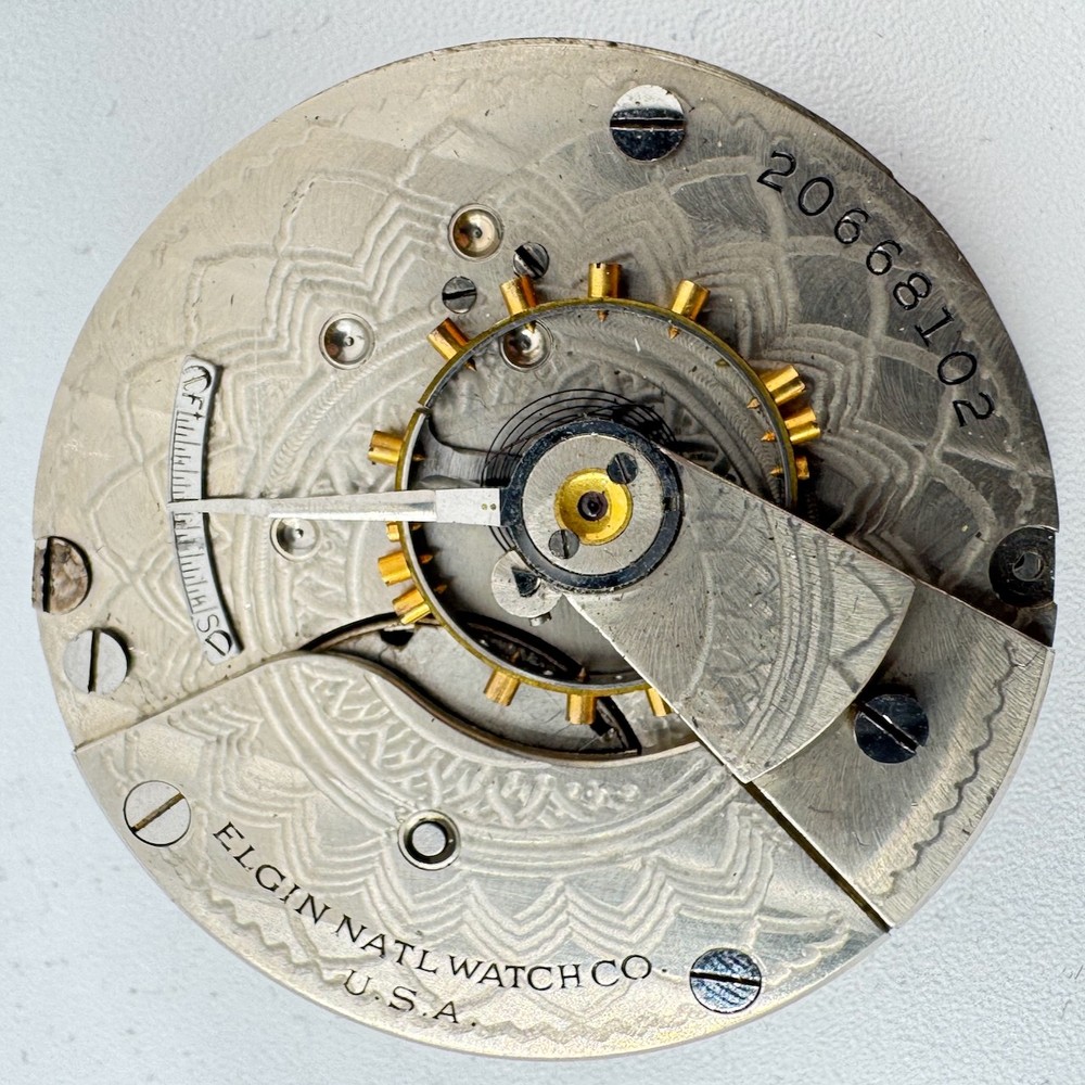 Antique 1918 Elgin 7 Jewel 18s Mechanical Pocket Watch Movement 288 USA
