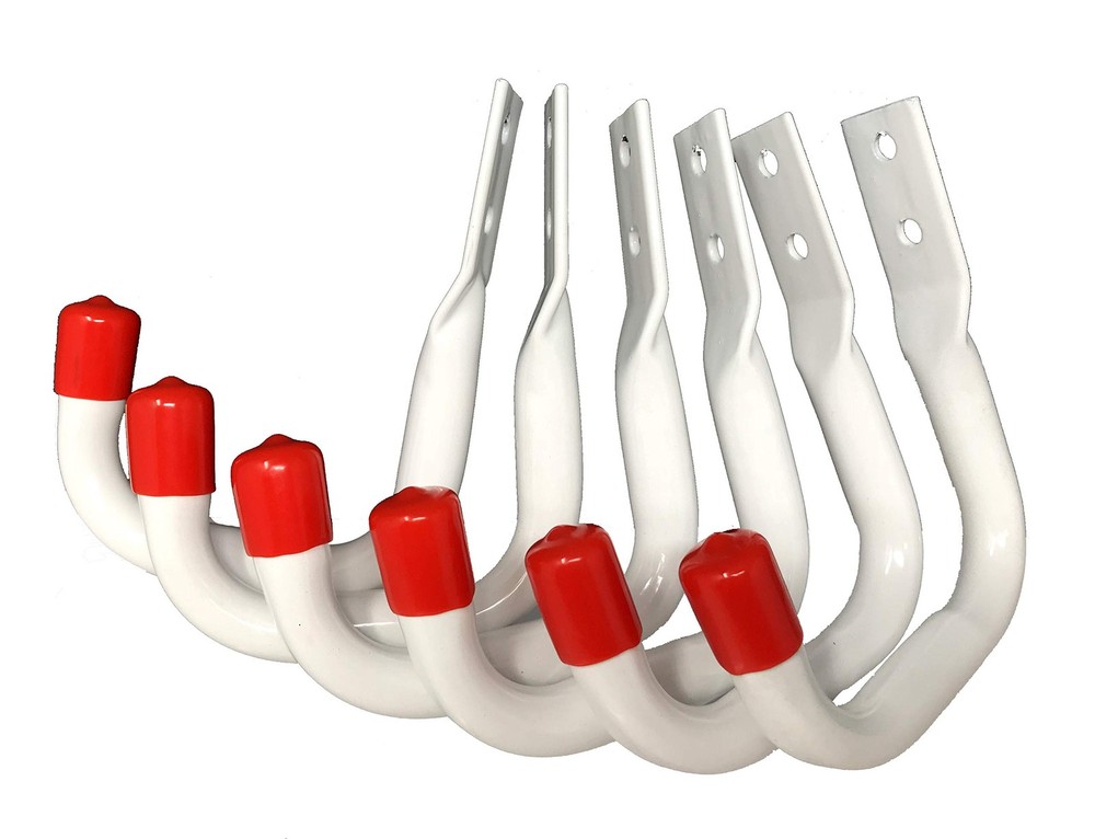 Heavy Duty White Garage Storage Hooks 6-Pack by Tetra-Teknica