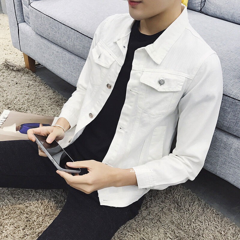 Men's Casual Retro Denim Jean Jacket Loose Nightclub Bar Coat Outwear Tops