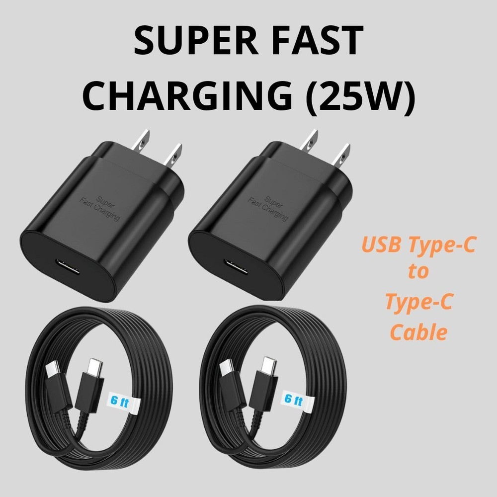2 Pack  Charger Type C For  iPhone 16/15/ 15 Pro/ 15 Pro Max and Samsung Galaxy