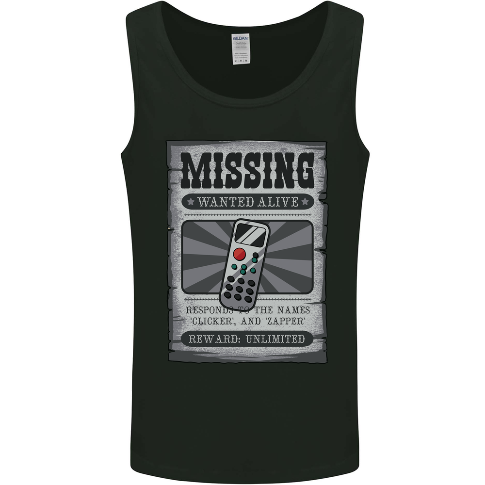 Wanted Remote Control Funny TV Lost Misplaced Mens Vest Tank Top