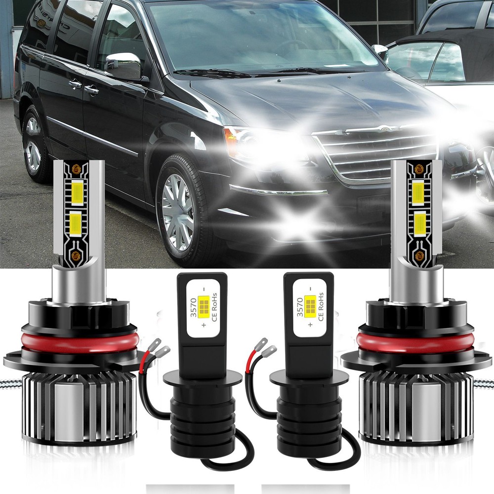 For Chrysler Voyager 2000 4x Combo 9007HB5+H3 LED Headlight Bulbs Fog light