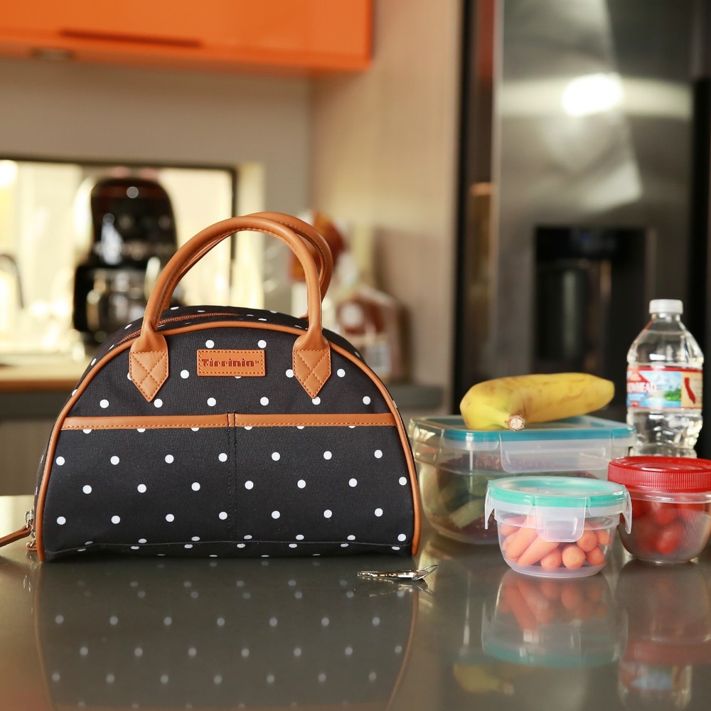 Insulated Lunch Bag for Adults with Thermos Hot Cold Food Tote