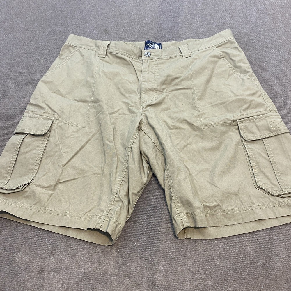 North Face Cargo Shorts Mens 40 Tan Hiking Fishing Logo Outdoor Casual Camping