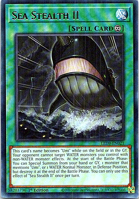 Sea Stealth II LED9-EN021 Yu-Gi-Oh! Card Near Mint 1st Edition