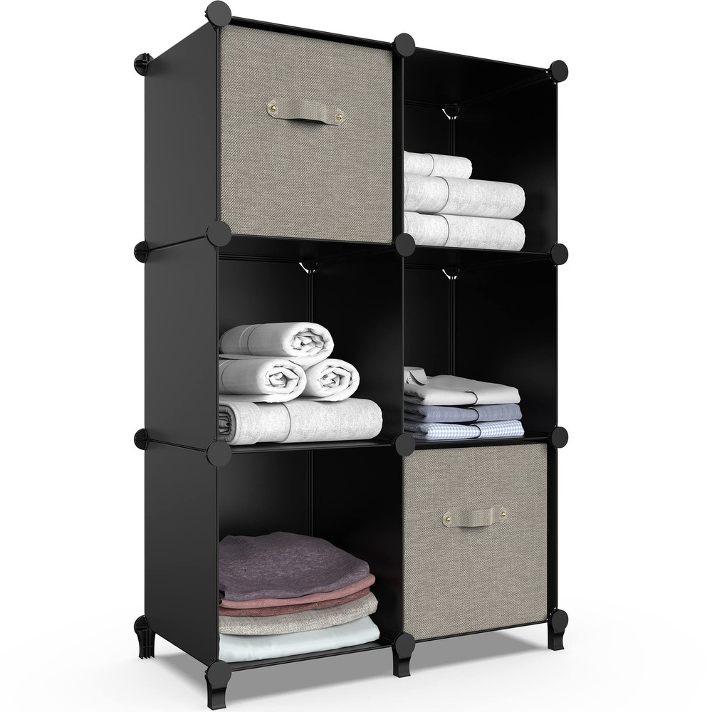 6-Cube Metal Frame Storage Shelf Organizer for Books & More  
