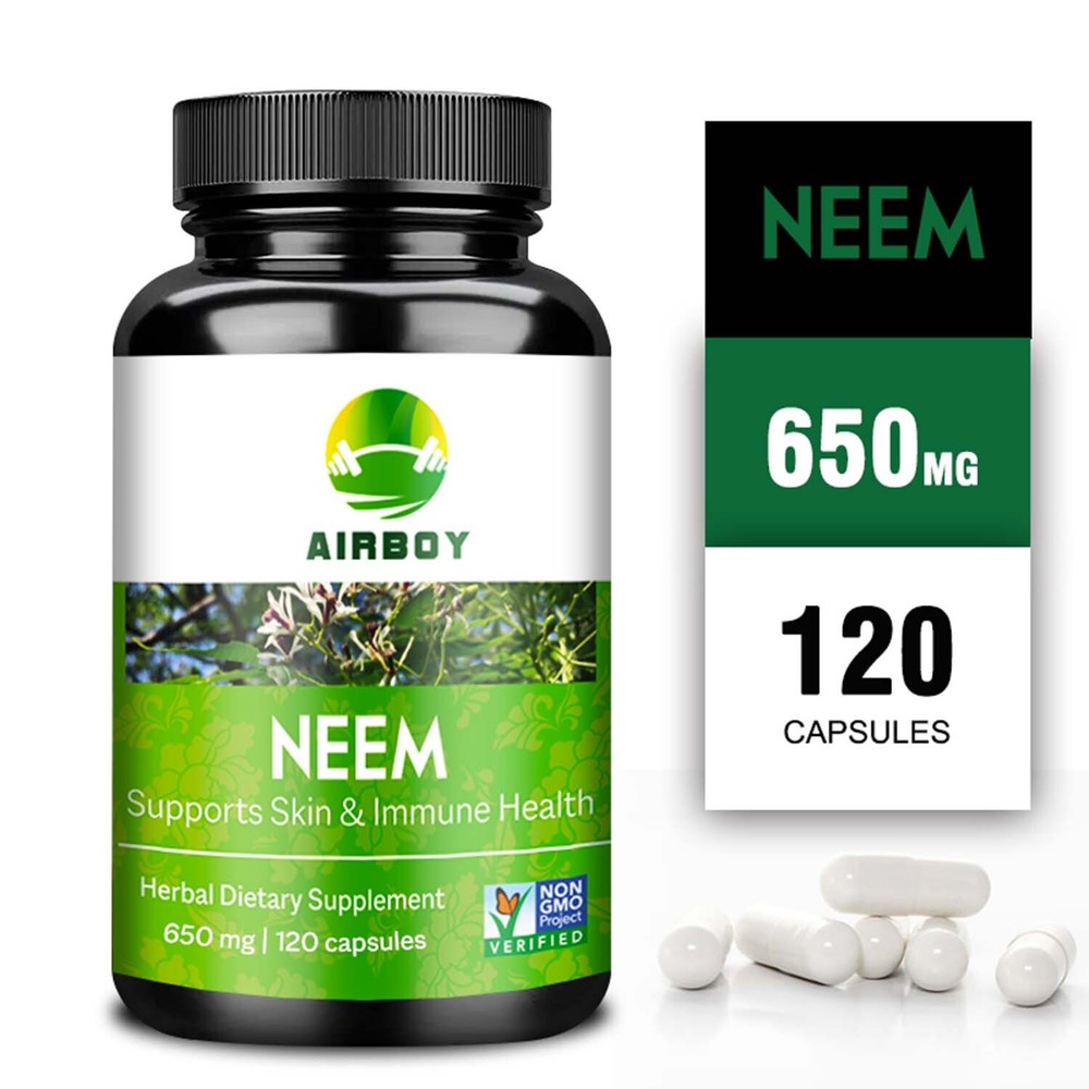 Neem (Azadirachta indica) 650mg - For Hair,Skin,Liver,Nail,Immune System Health