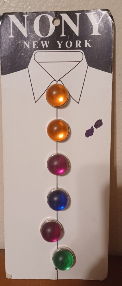 Vintage RARE RUNWAY NONY NEW YORK Multi-Colored Round Button Covers