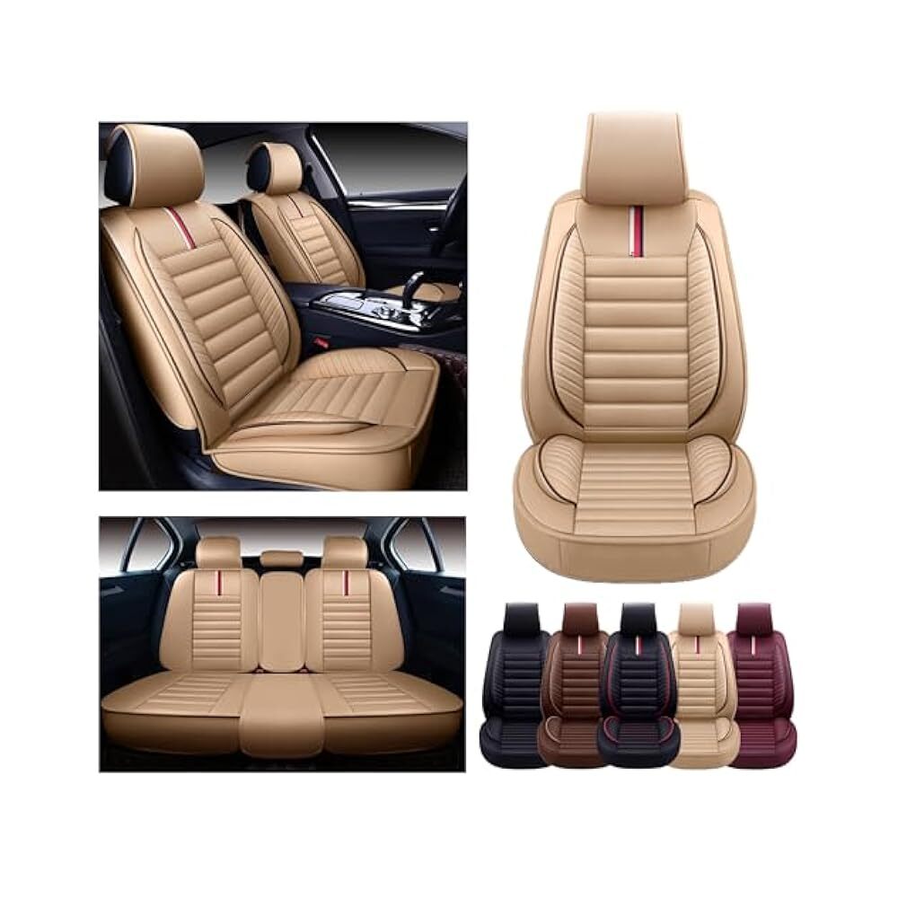 Faux Leather Car Seat Covers, Waterproof, Easy Install, Universal Fit