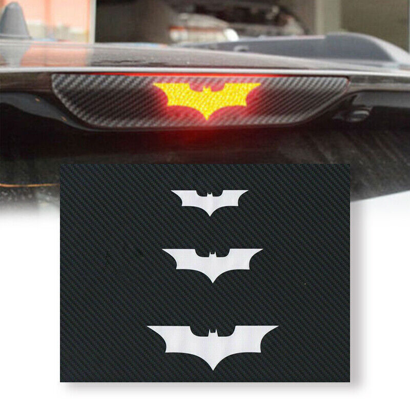 3Size Car Accessories Bat Carbon Fiber Sticker Brake Tail Decal High Brake Light