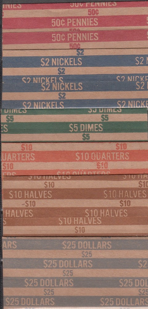20 TO 1000 FLAT COIN WRAPPERS, YOU CHOOSE,PENNY,NICKEL,DIME,QUARTER,1/2 $,$