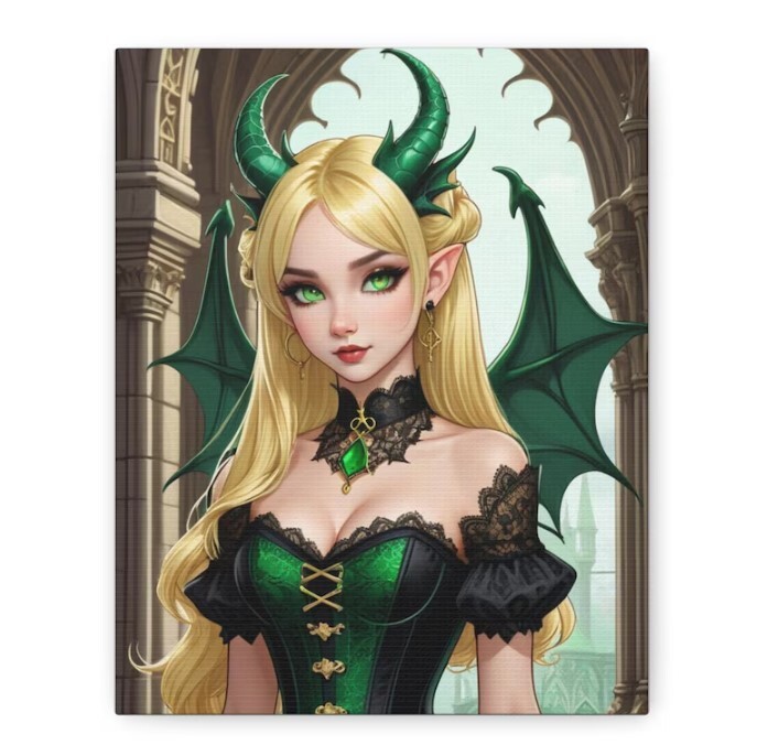Wall Art for Fantasy Home Decor Lovers. Art Title: Emerald Dragoness
