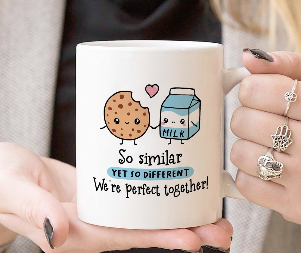 Cute Milk And Cookies Coffee Mug Happy Valentines Day Best Friend Mug