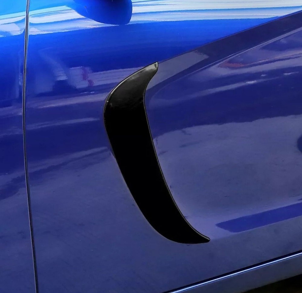 Black Front Door Side Fender Scoops Fin Vents Cover Trim for Dodge Charger 2015+