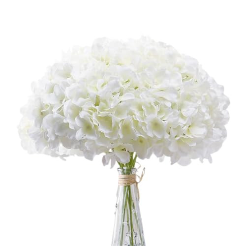 Large White Silk Hydrangea Artificial Flowers 10PCS