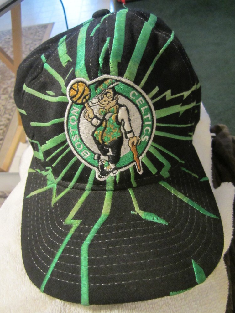 1 Boston Celtics NBA Basketball rare Collision snapback Starter hat,cap VTG