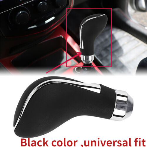 Universal Black Automatic Car Gear Lever Shift Knob Shifter Stick Cover Leather