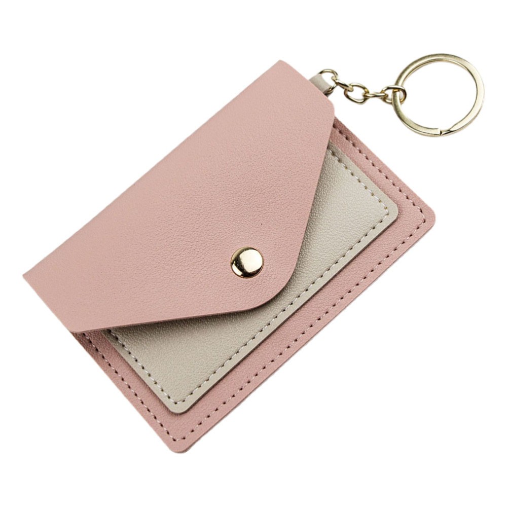 Candy Color Card Pack Keychain Small Wallet for Women Women's Mini Woman