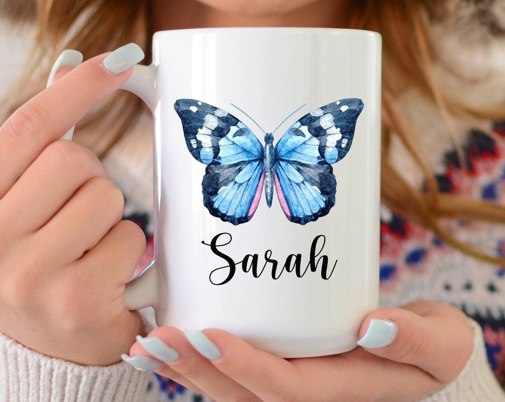 Butterfly Mug Coffee Mug Name Mug  Butterfly Gifts For Her Coffee Cup With Name