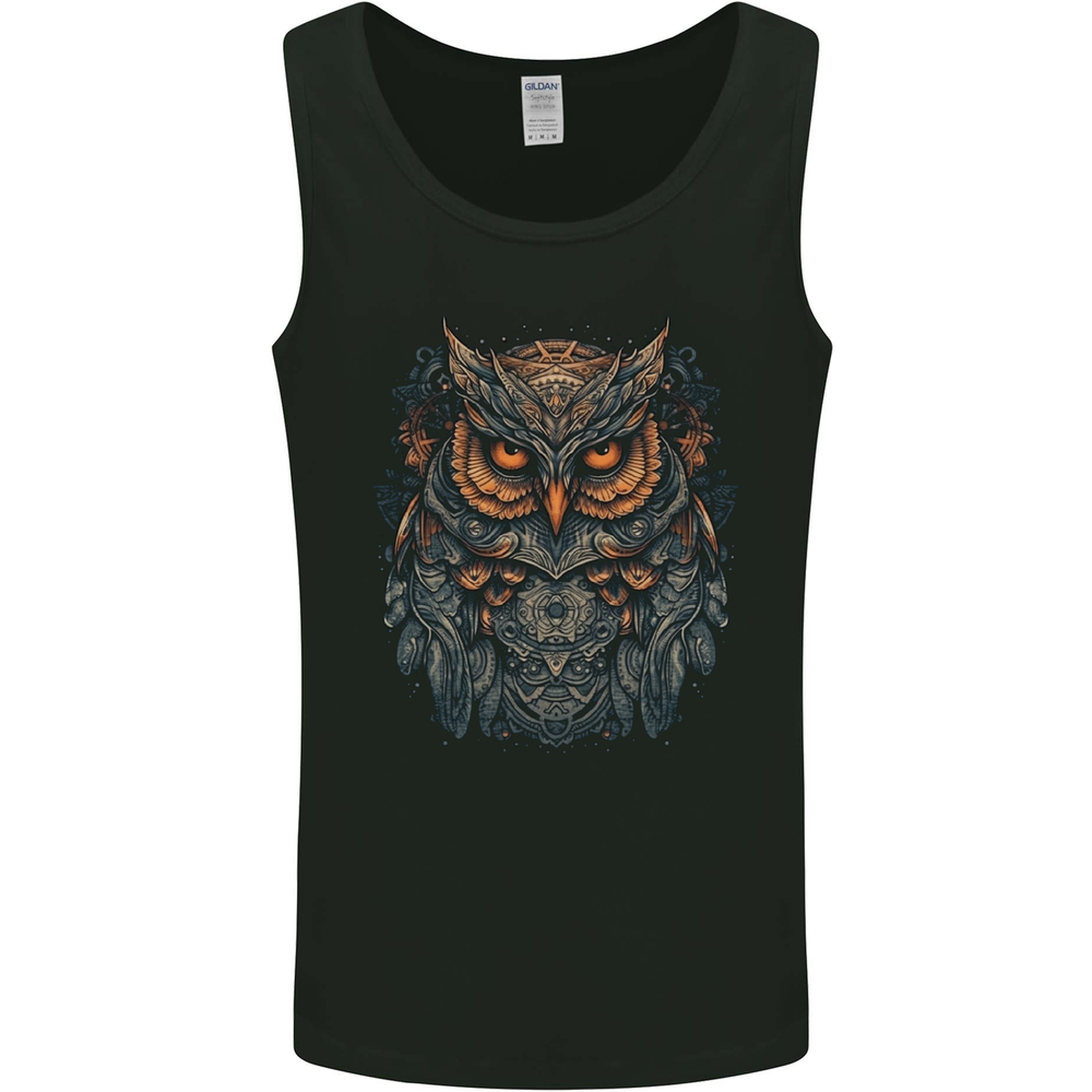 A Mythical Owl Fantasy Tribal Mens Vest Tank Top