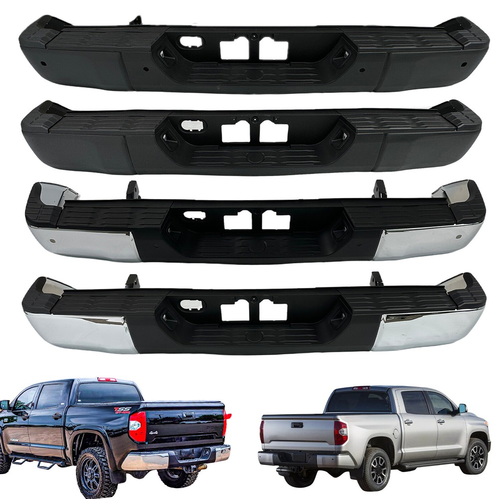 Steel Rear Step Bumper Assembly For 2014-2021Toyota Tundra W/ Park Sensor Holes