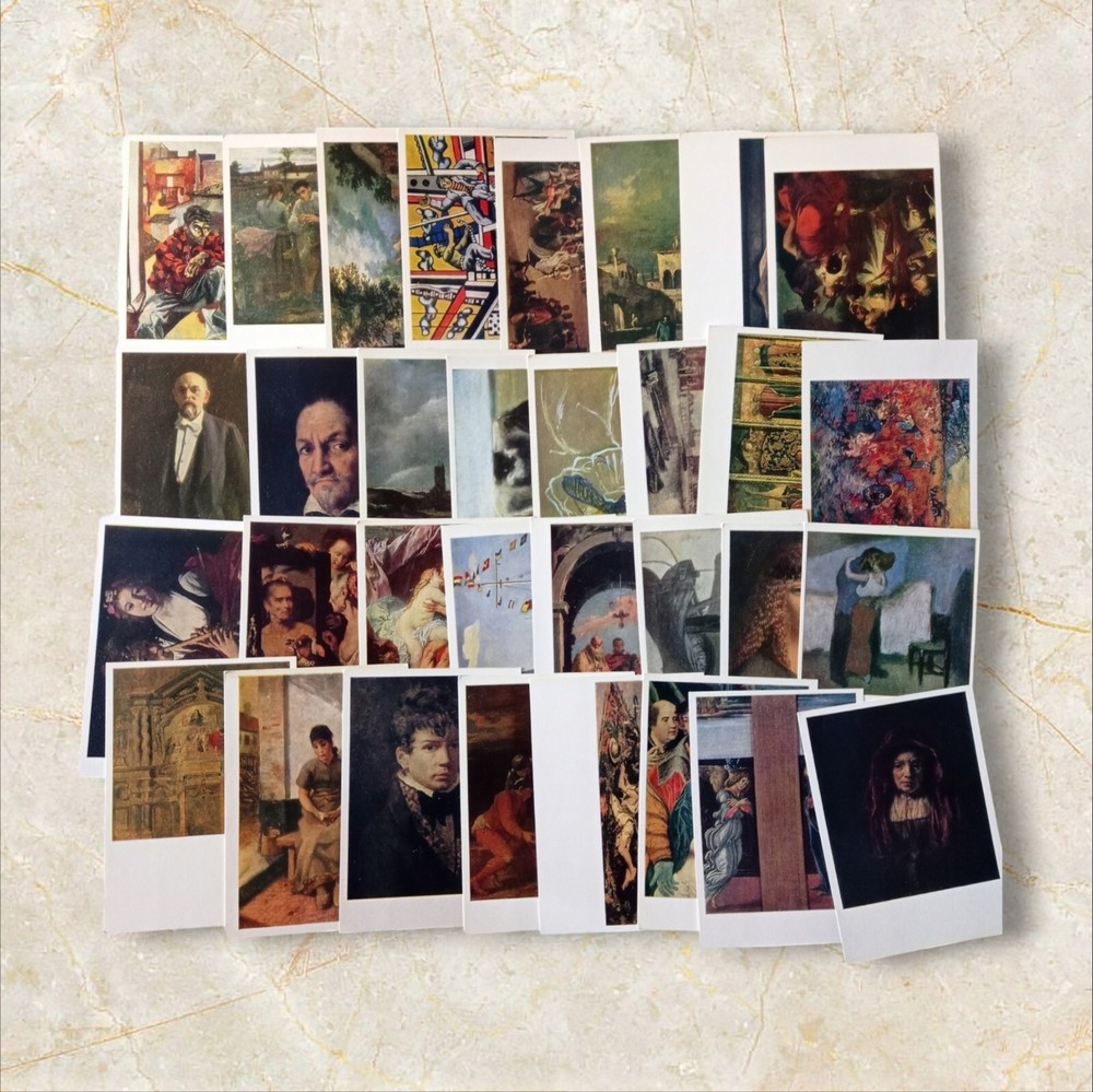 Set of 32 Vintage postcards Soviet Union art USSR collectible unused post cards