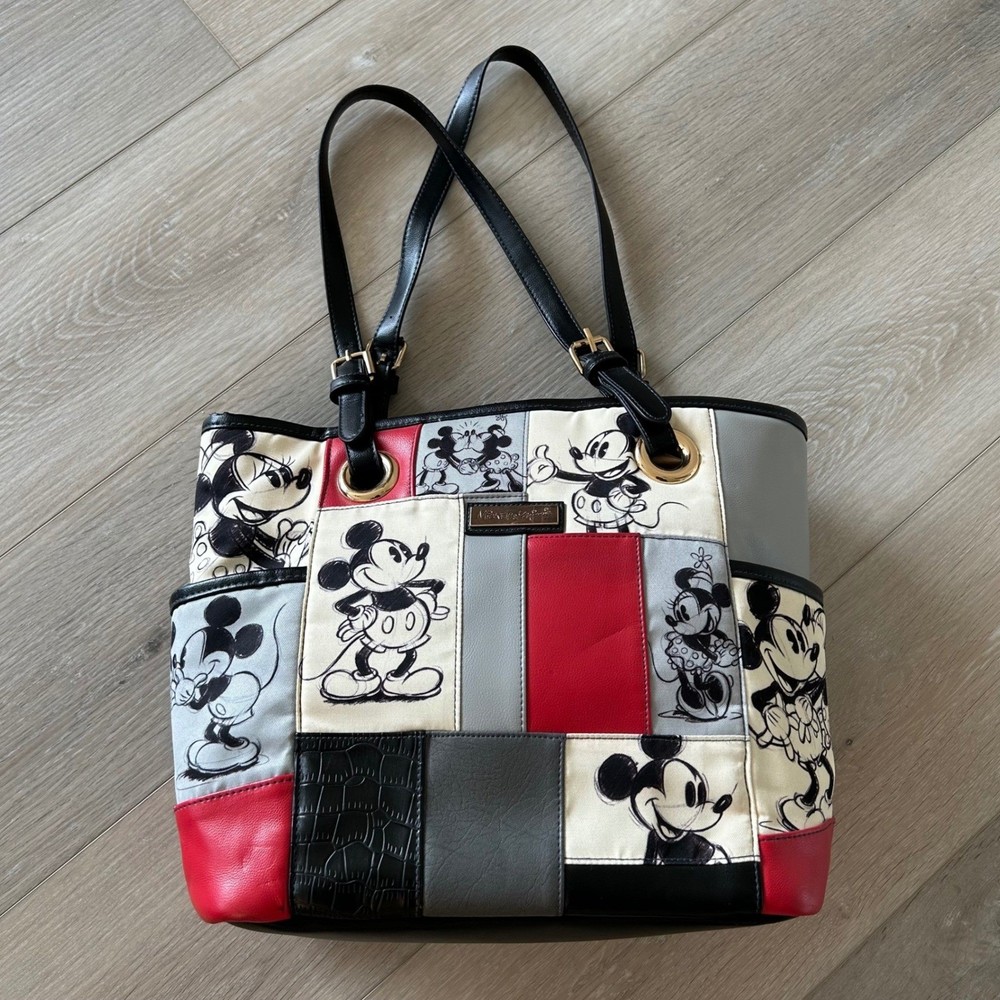 Disney Mickey & Minnie Mouse Patches of Love Tote Bag The Bradford Exchange
