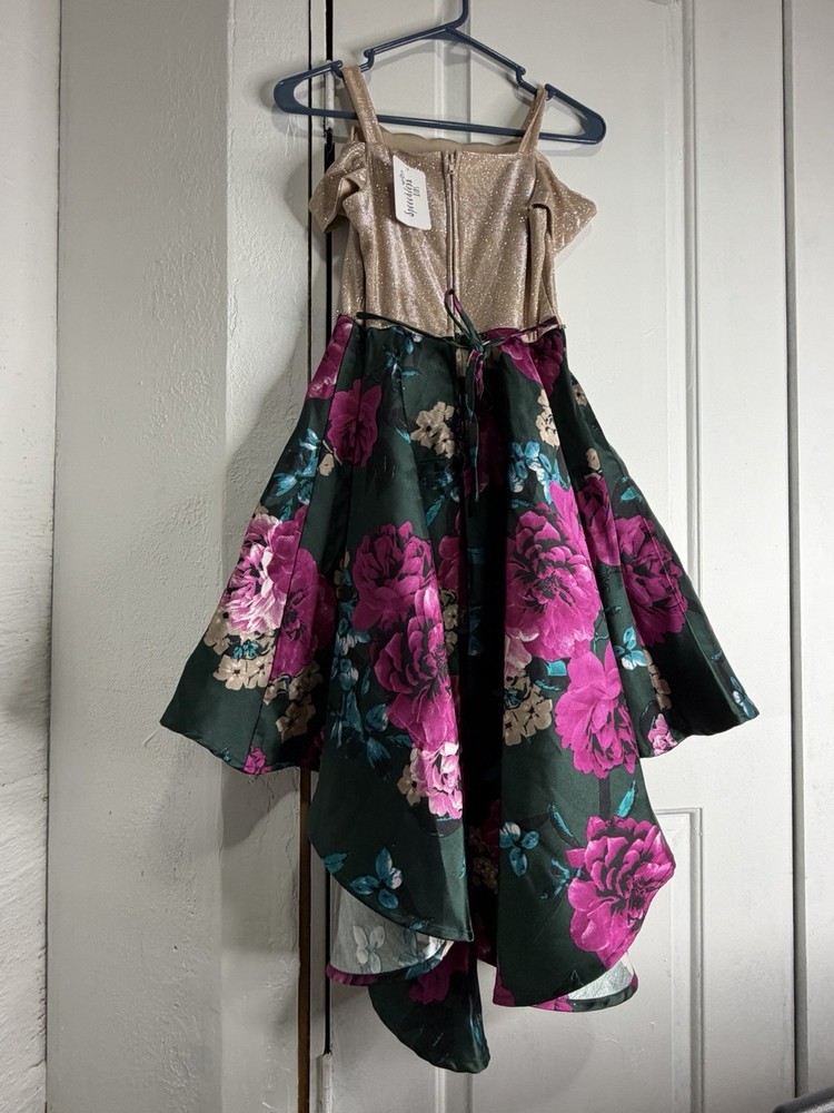 Christmas /New Years Speechless Girl's Off The Shoulder High-Low Dress  Size 12-image