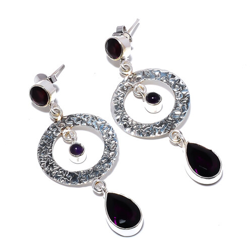 Black Onyx 925 Sterling Silver Israeli Jewelry Earring 2.15