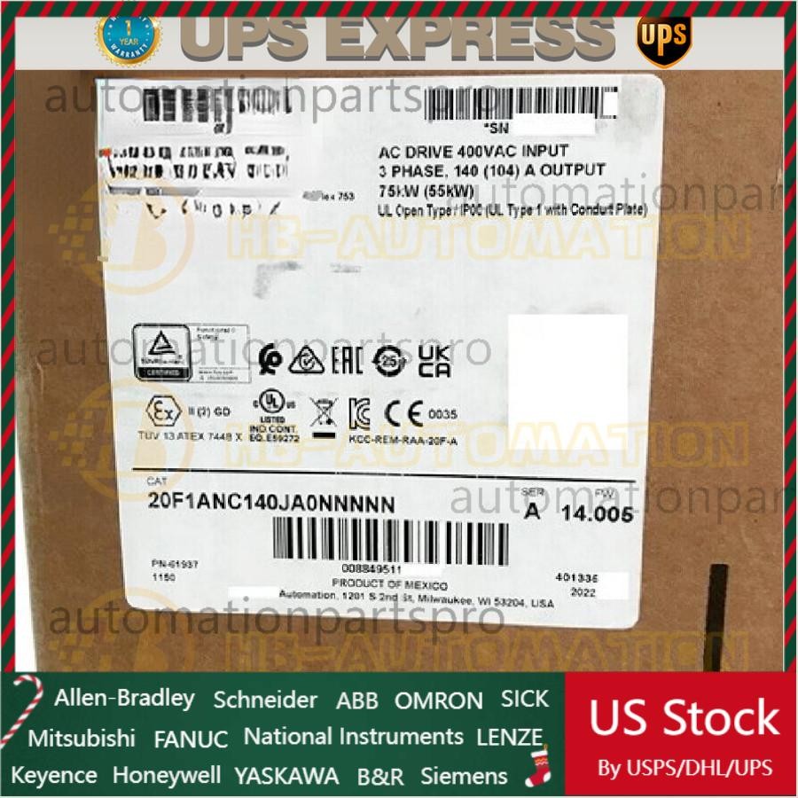 20F1ANC140JA0NNNNN Allen Bradley PowerFlex Air Cooled 753 AC Drive  US Free Tax