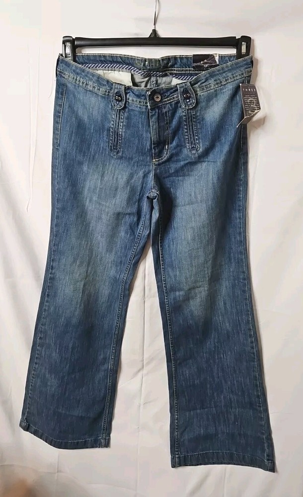 THRE3 Clothing Co Women's Size 12 Light Wash Wide Leg Denim Jeans
