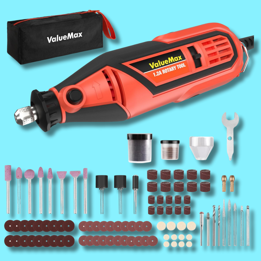 1.2Amp Corded Dremel Rotary Tool Kit with 5 Speed Settings and Storage Case