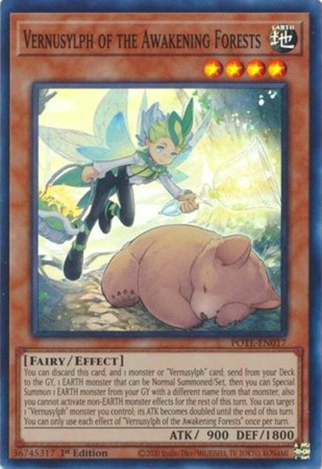 Vernusylph of the Awakening Forests POTE-EN017 Super Rare 1st Edition Near Mint