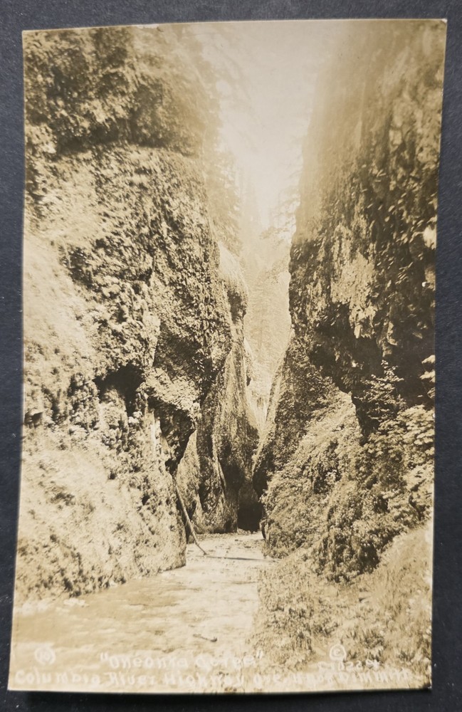 Vintage RPPC Postcard c1920s ~ Oneonta Gorge Columbia River highway ~ Oregon OR