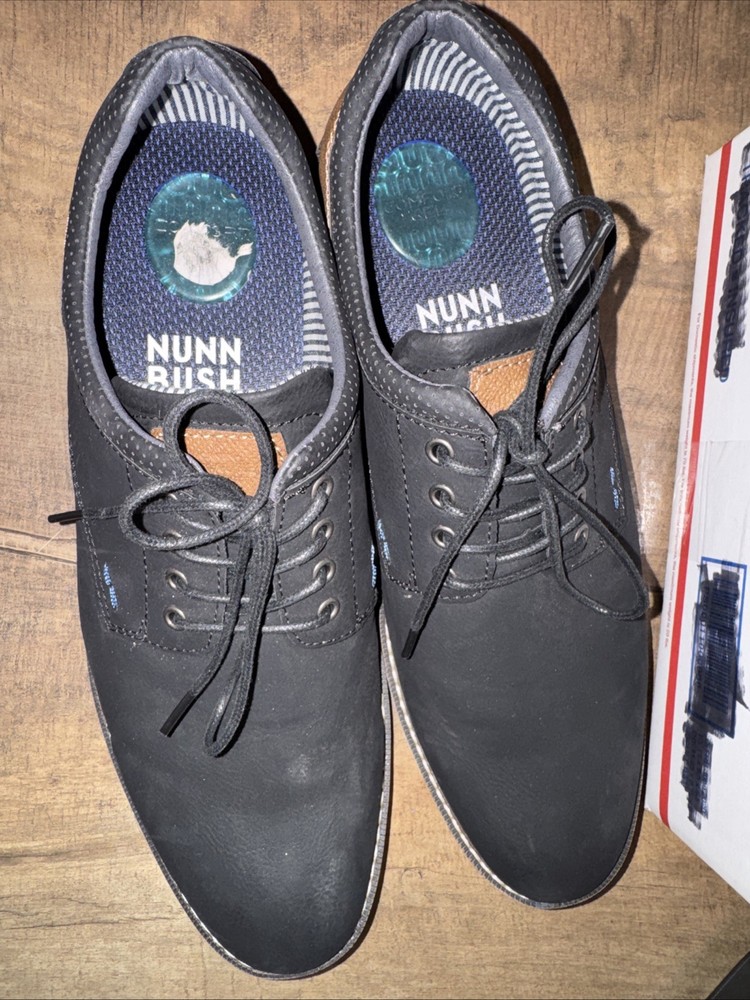 Nunn Bush Men's Size 10.5M Lace Up Oxford Dress Shoes Black w/Comfort Gel