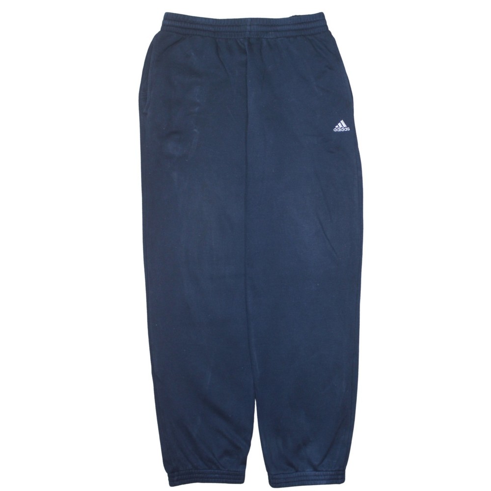 Adidas Mens Joggers Navy Blue Fleece Elastic Waist Cuffed Track Sweatpants S