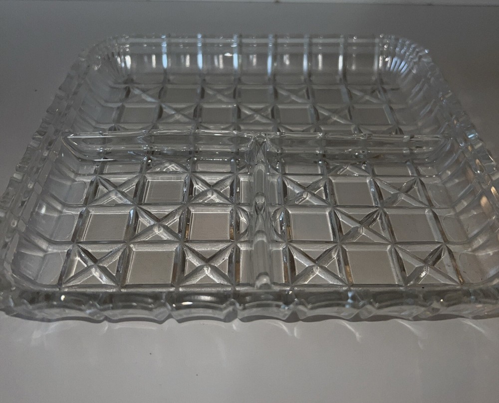 Indianna Glass Relish With 3 Sections