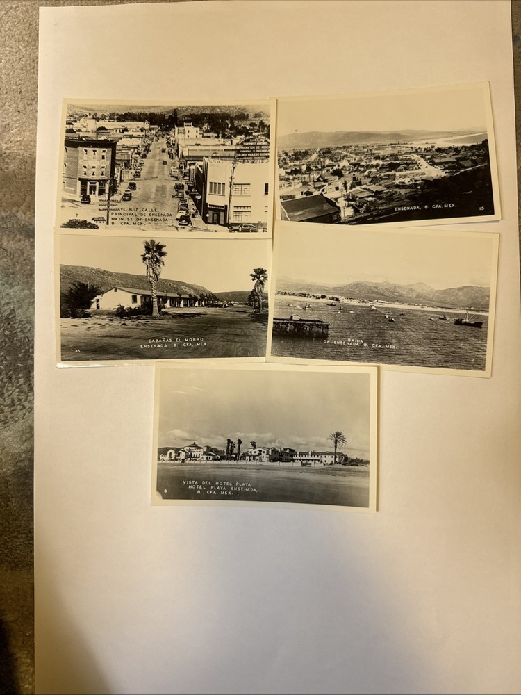 Set Of 5 vintage postcards different views of Ensenada, Baja California, Mexico