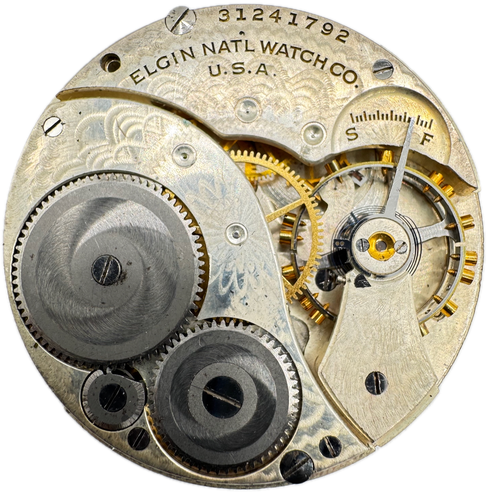 Vintage 12s 1928 Elgin 7 Jewel Mechanical Pocket Watch Movement 303 USA