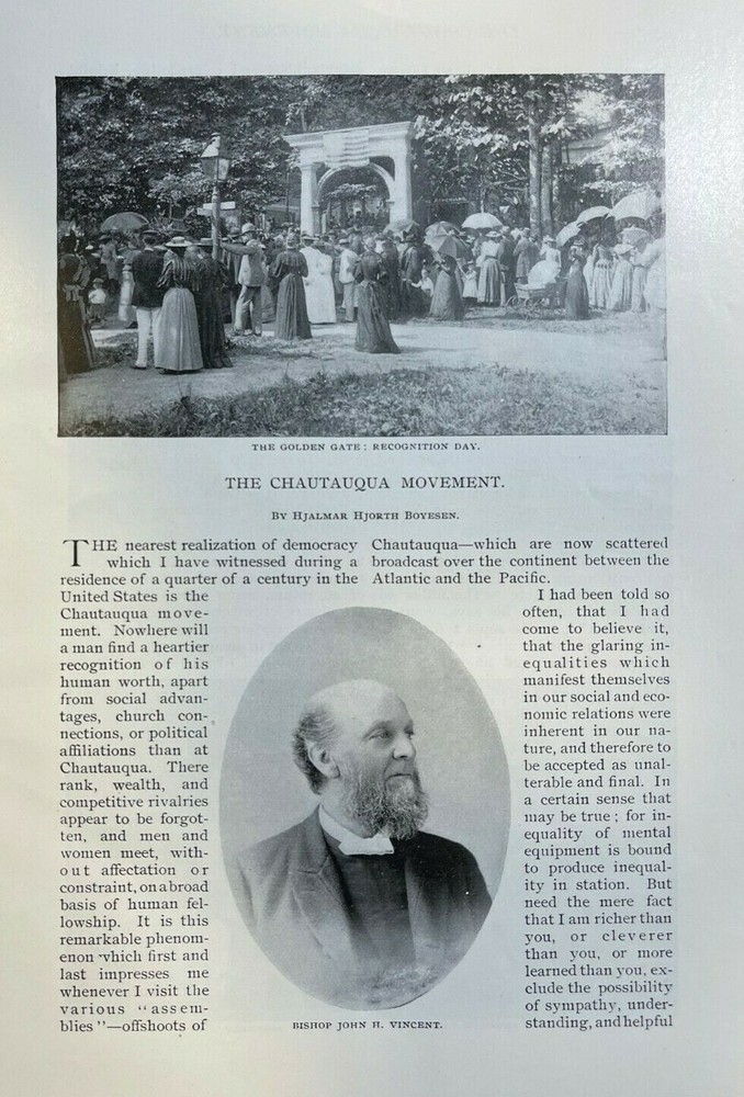1895 Chautauqua Movement Bishop John H Vincent