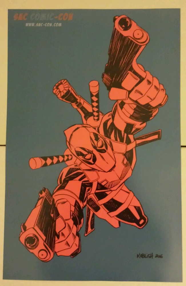 2016 Sac-Con DEADPOOL Limited Edition Poster 11 x 17 Scott Koblish Art