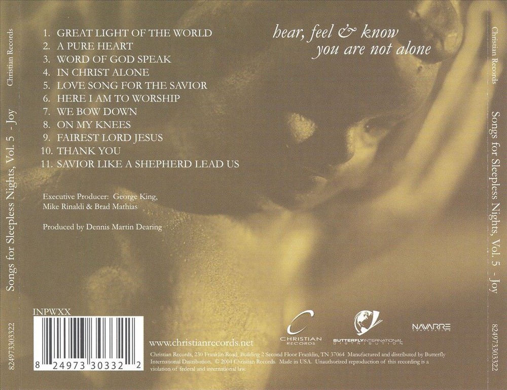 VARIOUS ARTISTS SONGS FOR SLEEPLESS NIGHTS, VOL. 5: JOY NEW CD